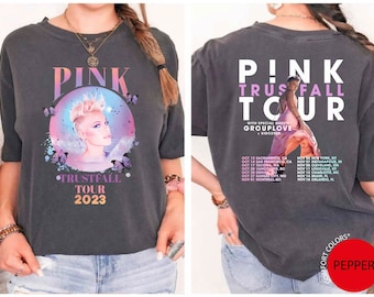 Comfort Colors Pink Trustfall Tour 2023, Trustfall Album Tee, Pink Singer Tour Music Festival Shirt Concert Apparel, Tour TShirt Pink Music