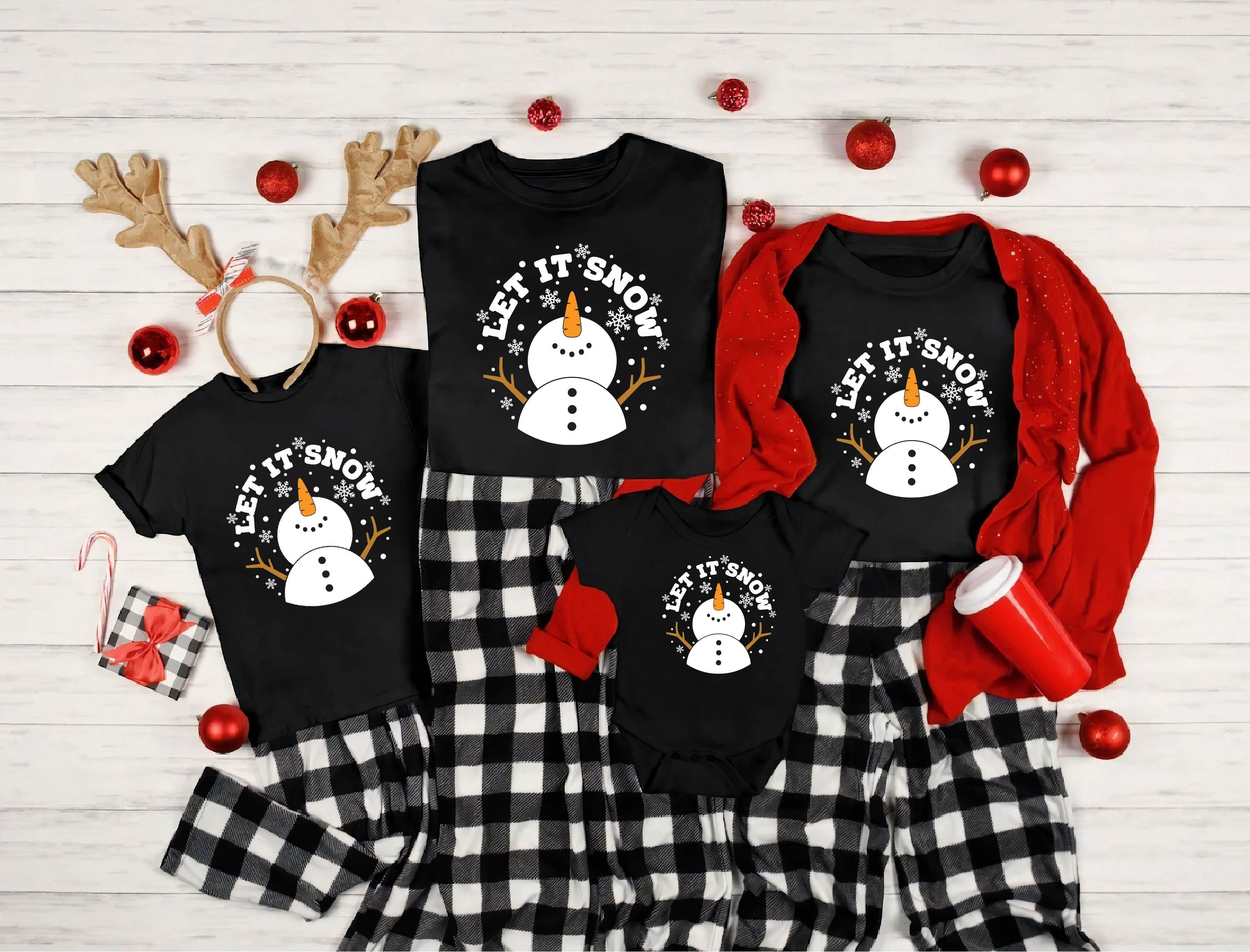 Christmas Snowman Print Pajama Set, Casual V Neck Long Sleeve Button Up Top  & Elastic Waistband Pants, Women's Sleepwear & Loungewear