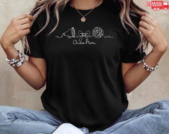 Coquette Cheer Mom Shirt, Cheer Mama TShirt, Game Day Tee, Cheer Gifts