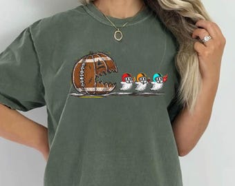 Comfort Colors Halloween Football T-shirt, Football Ball Pumpkin TShirt,Funny Football Shirt,Fall Football Sweatshirt,Football Season Hoodie