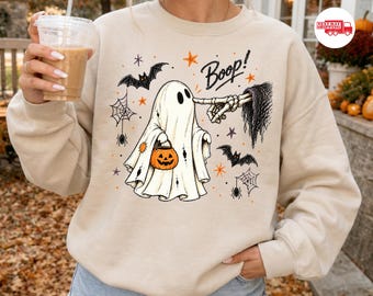 Boop Sweatshirt, Funny Ghost TShirt, Trendy Halloween Hoodie, Pumpkin Shirt, Fall Apparel
