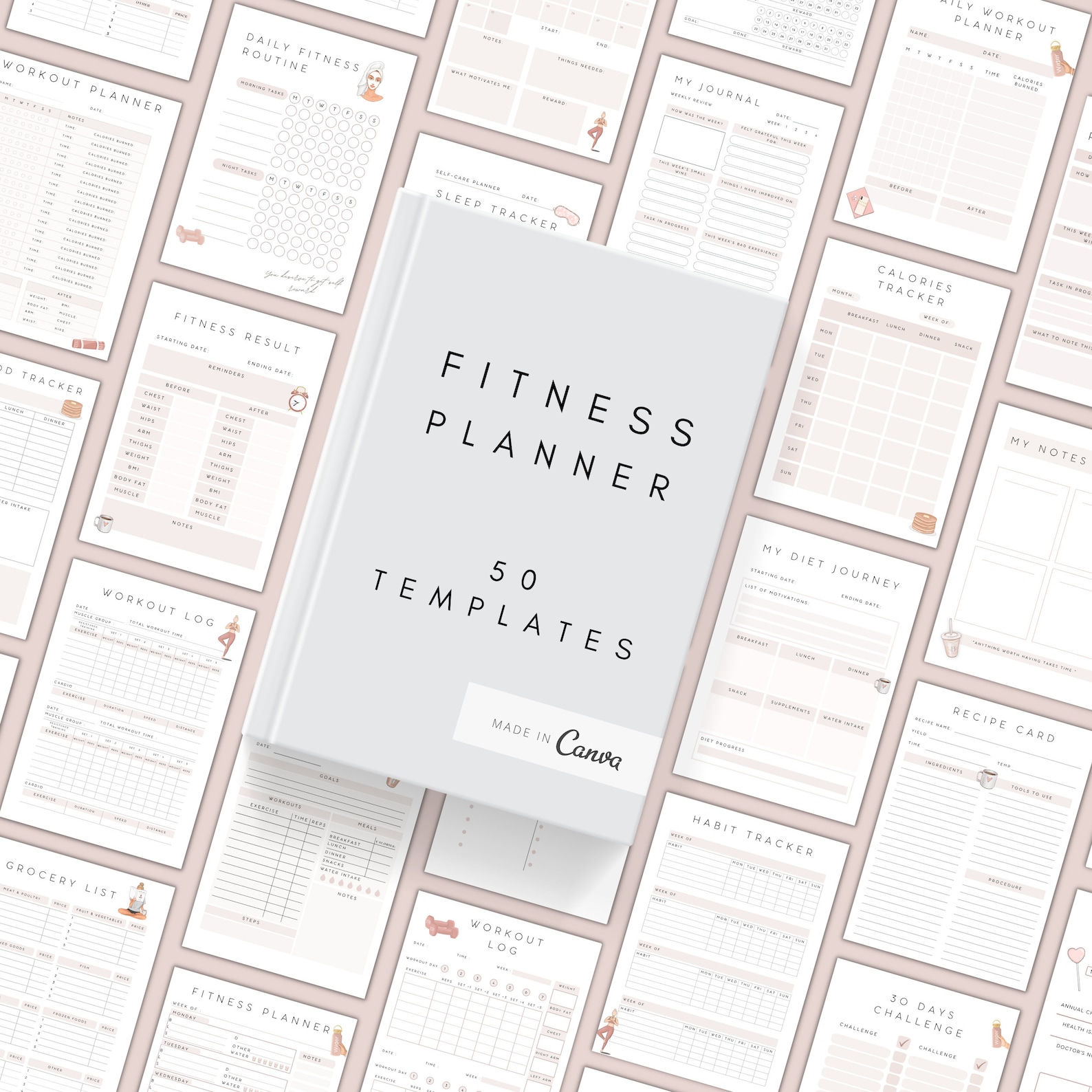 Fitness Planner Printable Digital Weight Loss Journal - Etsy Canada