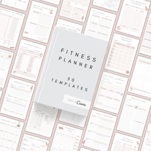 Fitness Planner Printable | Digital Weight Loss Journal | Editable Canva Planner | Wellness Planner PDF | Exercise Log| Meal Plan| Self-Care