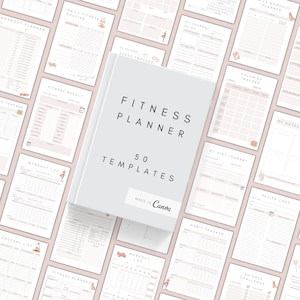 Fitness Planner Printable | Digital Weight Loss Journal | Editable Canva Planner | Wellness Planner PDF | Exercise Log| Meal Plan| Self-Care