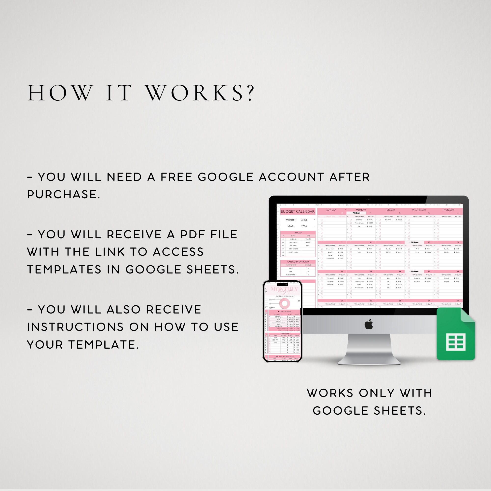 Simple Monthly Budget Spreadsheet | Google Sheet Budget Template ...