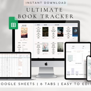 Track Your Reading Progress | Digital Reading Tracker Spreadsheet for Google Sheets | Book Tracker Spreadsheet Template | Reading Goals 2024
