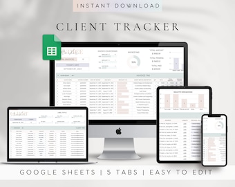 Client Tracker Spreadsheet Invoice Template for Small Business Client Management Small Business Template Business Tracker Customer Manager