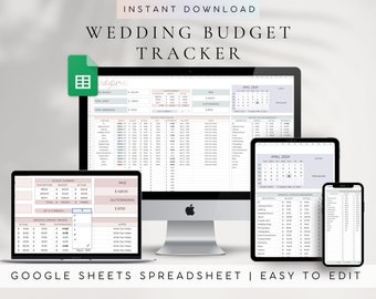 Wedding Budget Planner Template Google Sheets | Wedding Budget Tracker Template | Digital Wedding Template | Budget Spreadsheet Digital Plan