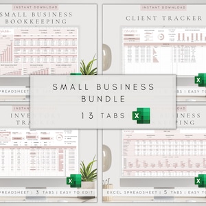 Excel-bedrijfssjabloon| Excel-spreadsheet voor kleine bedrijven| Excel-clienttracker| Productvoorraadtracker| Boekhouding Excel Google-spreadsheet