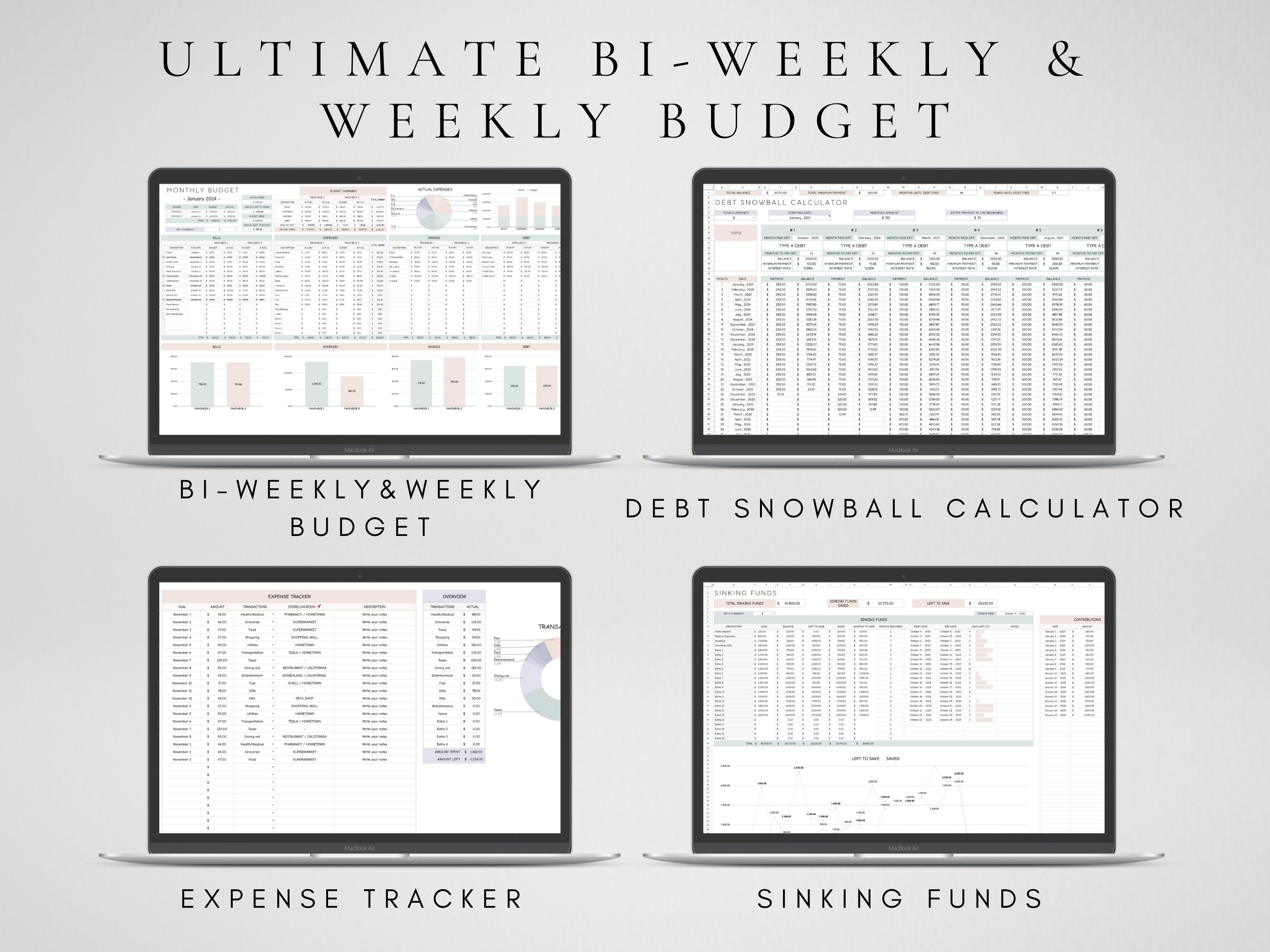 Ultimate Biweekly & Weekly Budget Spreadsheet Template Google Sheets ...