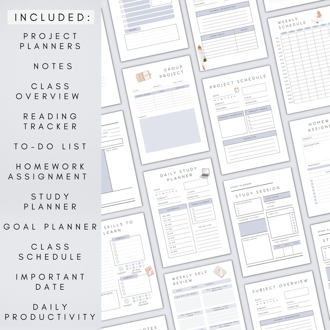 Student Planner Printable Editable Canva Academic Planner Etsy Student Planner Printable Editable Canva Academic Planner Etsy