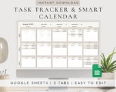 Task Tracker and Smart Calendar 2026 | To Do List Spreadsheet Template Google Sheets | Digital & Printable Calendar | Daily Schedule