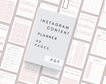 Planificateur de contenu Instagram imprimable | Planificateur marketing | Plan stratégique IG | Planificateur de contenu PDF | Planificateur de médias sociaux | Agenda blogueur A4