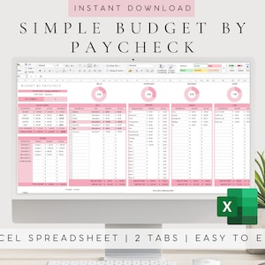 Budget by Paycheck Excel | Monthly Budget Planner Template | Financial Spreadsheet | Paycheck Budget Excel Spreadsheet | Weekly Budget Plan