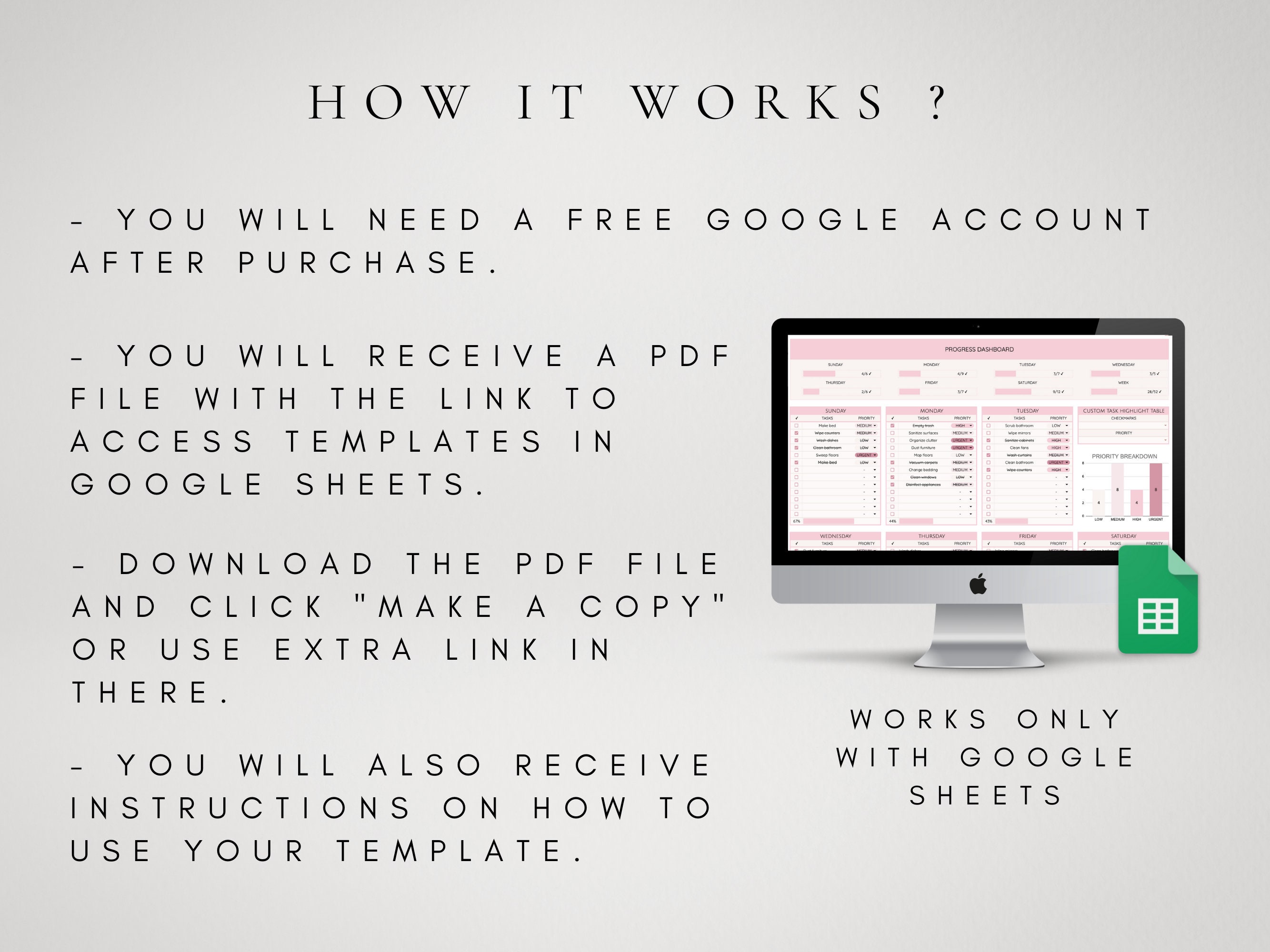 Digital to Do List Spreadsheet Template | Daily,weekly,monthly Planner ...
