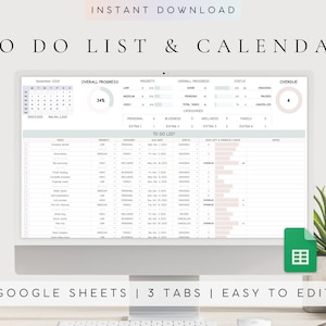 Google Sheets To Do List | Digital Calendar 2025| Undated Daily Planner | Task Planner Spreadsheet | Task Tracker | Task List Editable