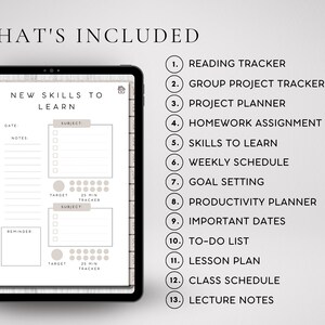 Digital Study Planner , GoodNotes, Notability School Schedule (Digital Download) image 2