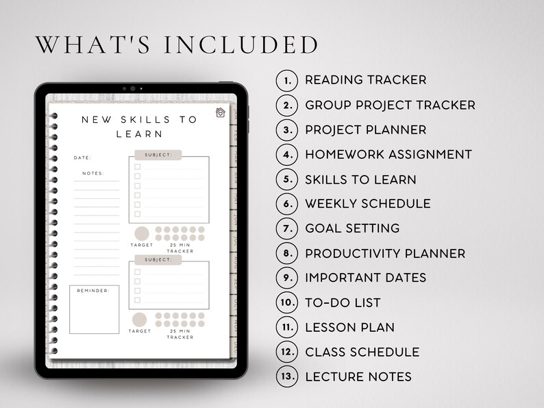 Digital Study Planner , GoodNotes, Notability School Schedule (Digital Download) image 2