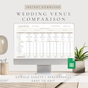 Wedding Venue | Venue Comparison Spreadsheet | Wedding Planner Instant Download | Venue Comparison Digital Download | Wedding Planning