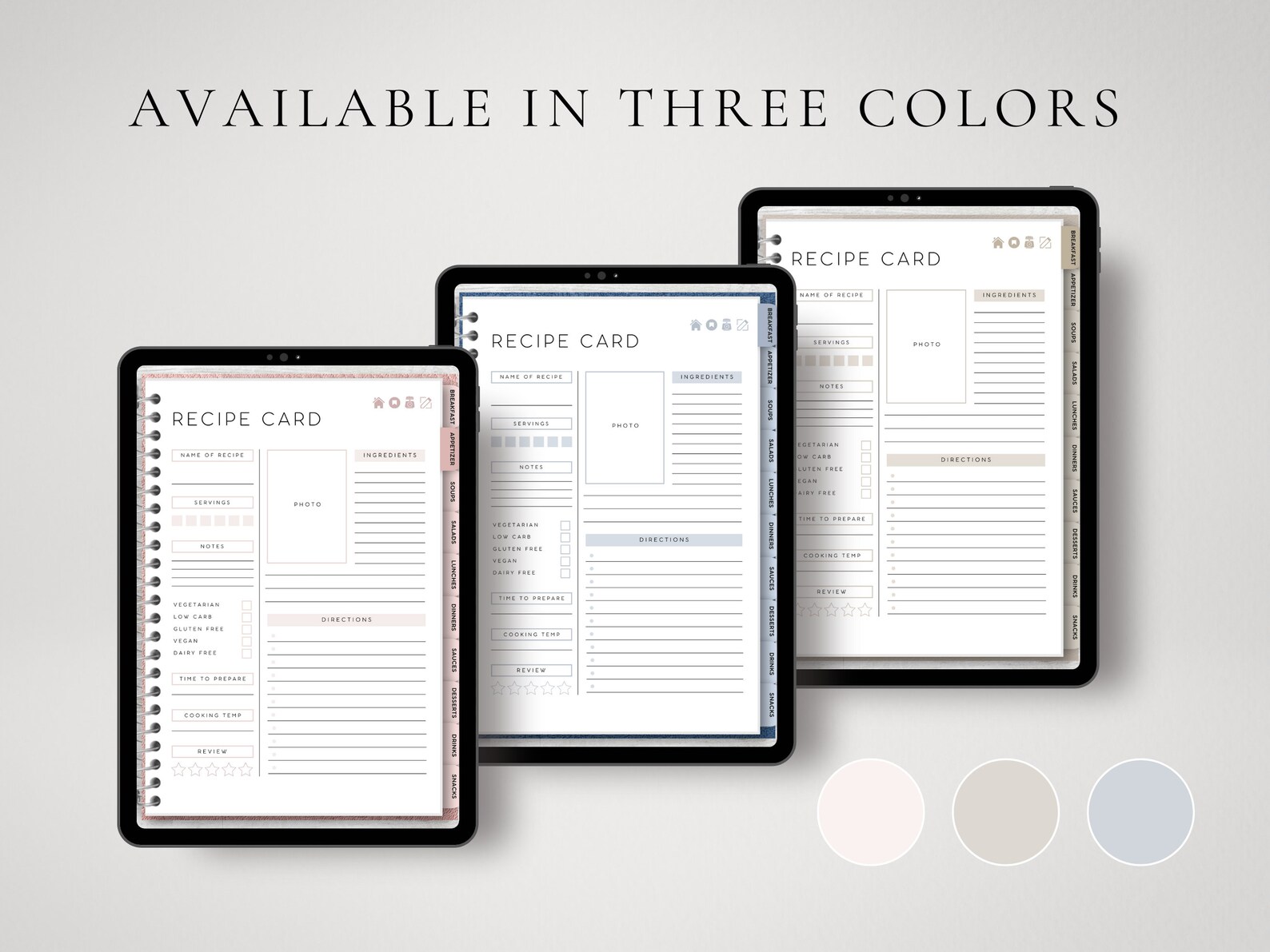 Digital Recipe Book Goodnotes Template | iPad Recipe Journal | Meal ...