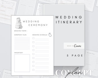 Hochzeit Planer Printable | Bearbeitbares Hochzeitsplaner-Buch | Canva Hochzeit Vorlage | Digitales Arbeitsblatt | Hochzeitsjournal