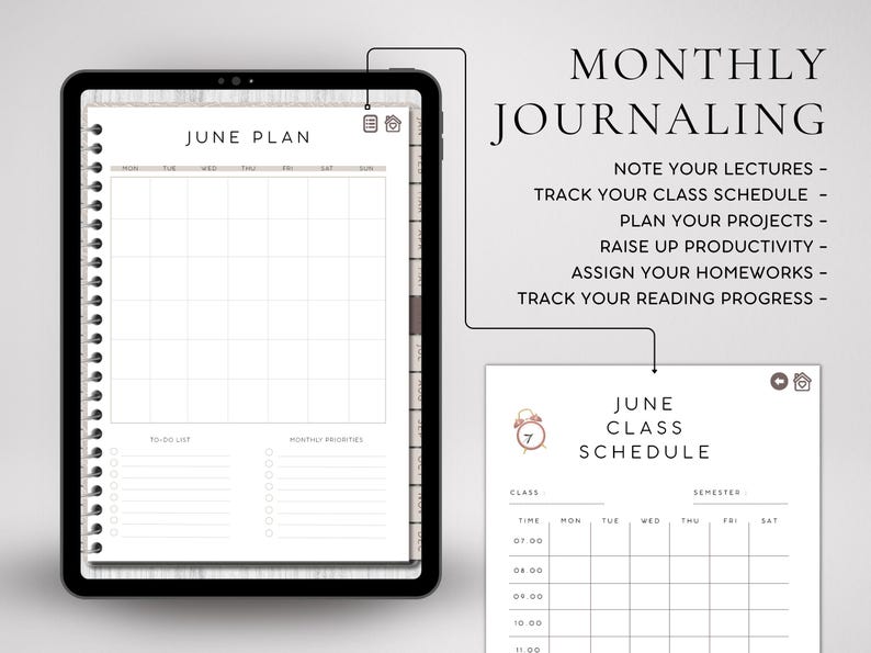 Digital Study Planner , GoodNotes, Notability School Schedule (Digital Download) image 5