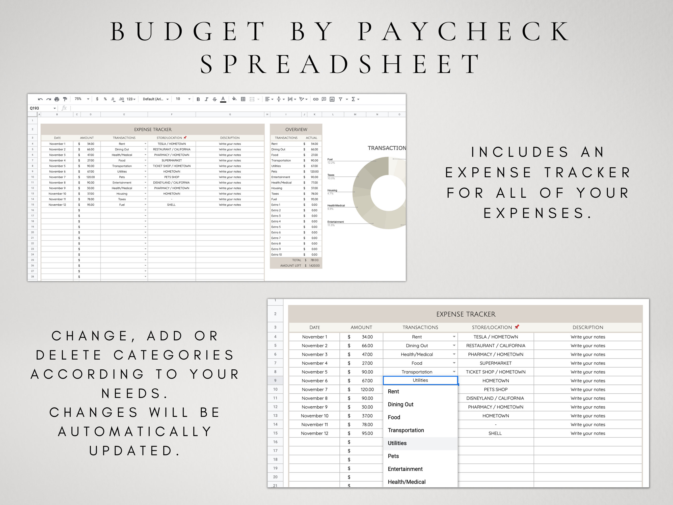 Budget by Paycheck Spreadsheet Digital Financial Planner - Etsy