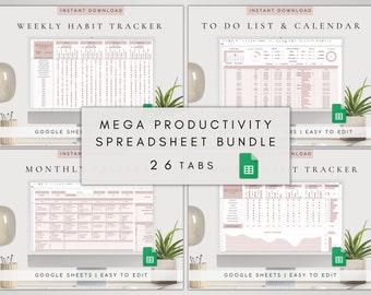 Life Planner Google Sheets 2026 | Productivity Tracker Bundle (Digital Download)