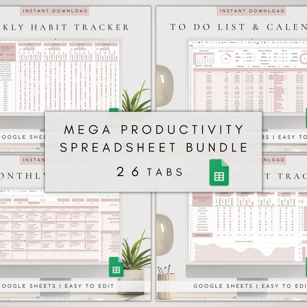 Life Planner Google Sheets 2026 | Productivity Tracker Bundle (Digital Download)