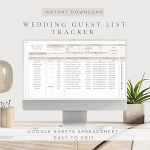 Wedding Guest List Template | Wedding Guest List Google Sheets | Wedding Spreadsheet Google Sheet | Digital Guest List for Wedding Event