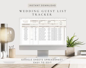 Wedding Guest List Template | Wedding Guest List Google Sheets | Wedding Spreadsheet Google Sheet | Digital Guest List for Wedding Event