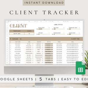 Client Tracker| Small Business Spreadsheet| Google Sheets Planner| Business Tracker| Business Planner| Business Template| Customer List