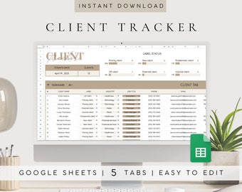Rastreador de clientes/ Hoja de cálculo para pequeñas empresas/ Planificador de Google Sheets/ Rastreador de negocios/ Planificador de negocios/ Plantilla de negocios/ Lista de clientes