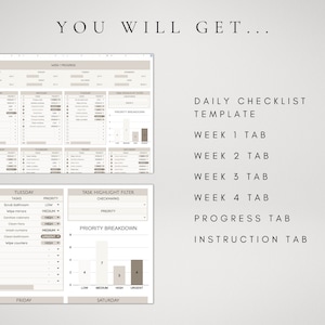 Daily Weekly Checklist Spreadsheet Template | to Do List Template ...
