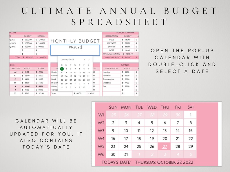 Budget Display Annual Budget Template Google Sheets | Yearly Finance Tracker ...