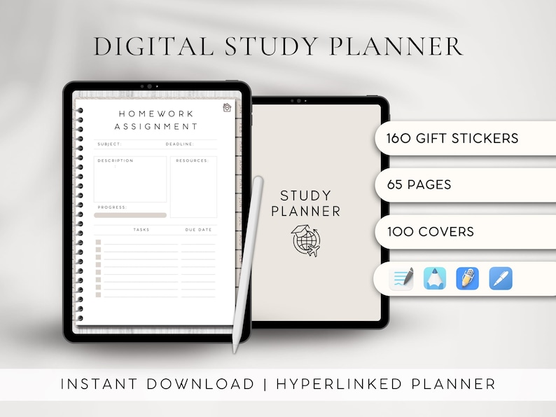 Digital Study Planner , GoodNotes, Notability School Schedule (Digital Download) image 1