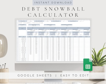 Google Spreadsheets-sjabloon voor schuldaflossing | Schuldensneeuwbal Google Spreadsheet | Sjabloon schuldenvrije voortgang | Budgetteringssjabloon | Schuldentracker