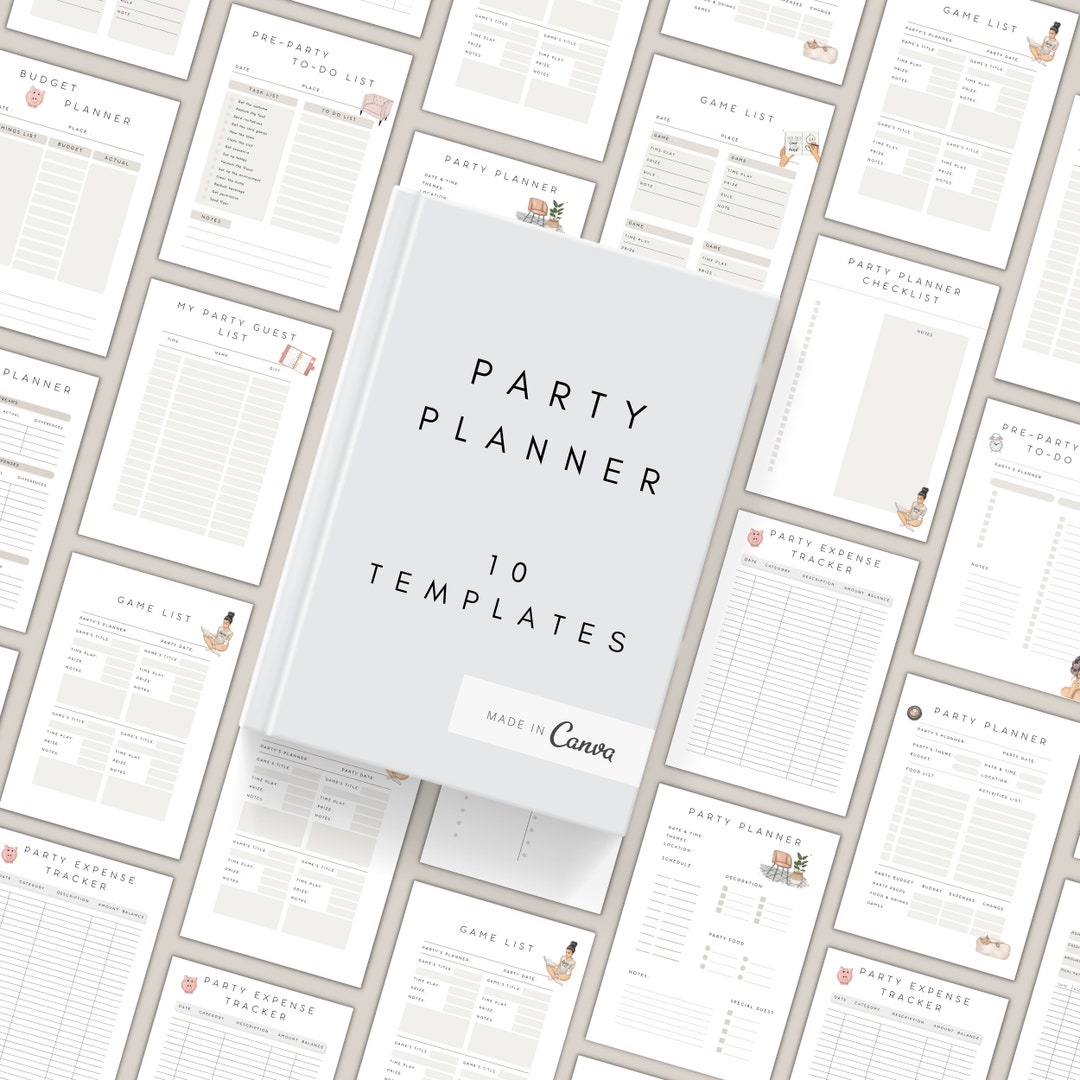 Party Planner Printable | Event Planning Checklist | Guest List PDF ...