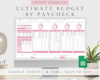 Google Sheets Budgeting | Budget by Paycheck Spreadsheet | Personal Finance Planner | Debt Snowball Tracker | Paycheck Budget Template| Debt