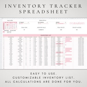 Inventory Tracker Template Spreadsheet Google Sheets Products Inventory Inventory Template Sheet Inventory Log Business Inventory image 2