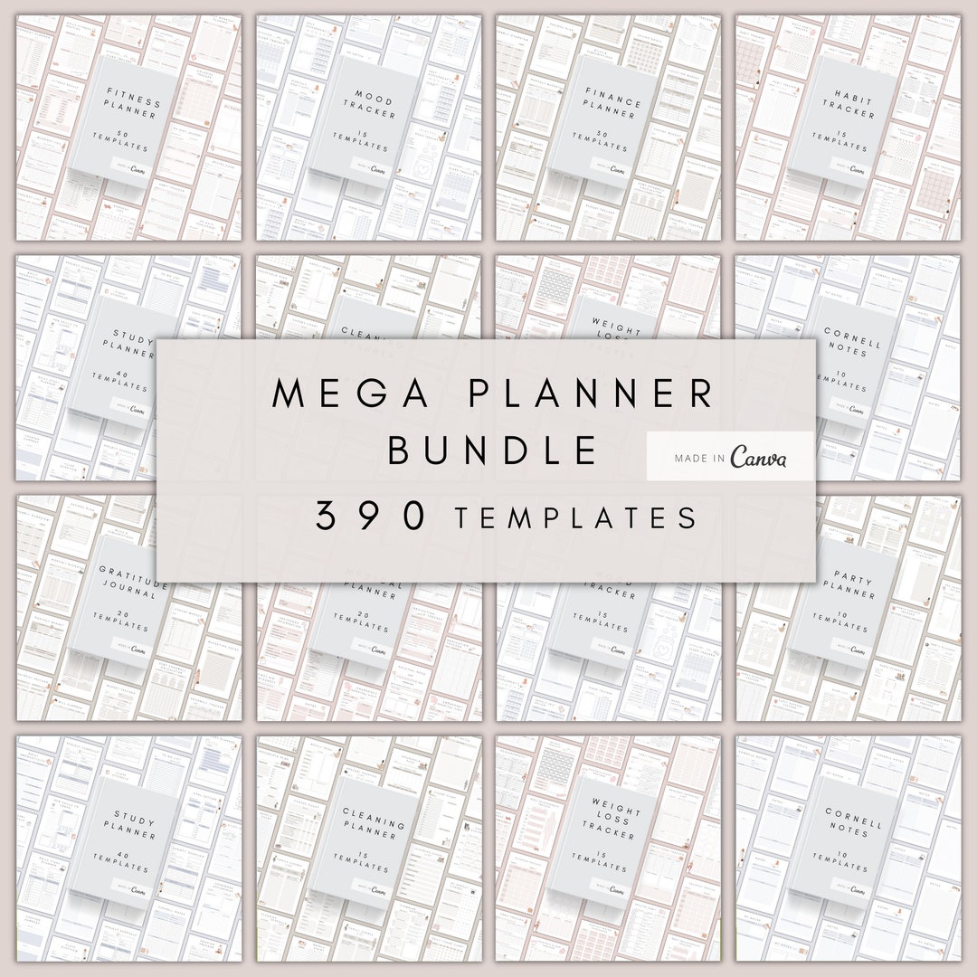ADHD Productivity Planner Bundle Canva | Ultimate Adult Life Organizer ...