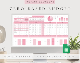 Zero-Based Budget Spreadsheet | Google Sheets Budget Template | Financial Planner | Budget Template | Personal Finance | Budget Dashboard
