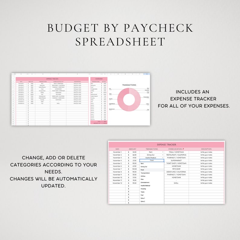 Monthly Budget Spreadsheet Template for Google Sheets & Excel ...