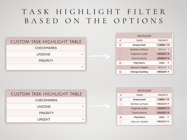 Task Lost Empty Weekly Checklist Google Sheets Planner | Undated Household Task Tracker ...