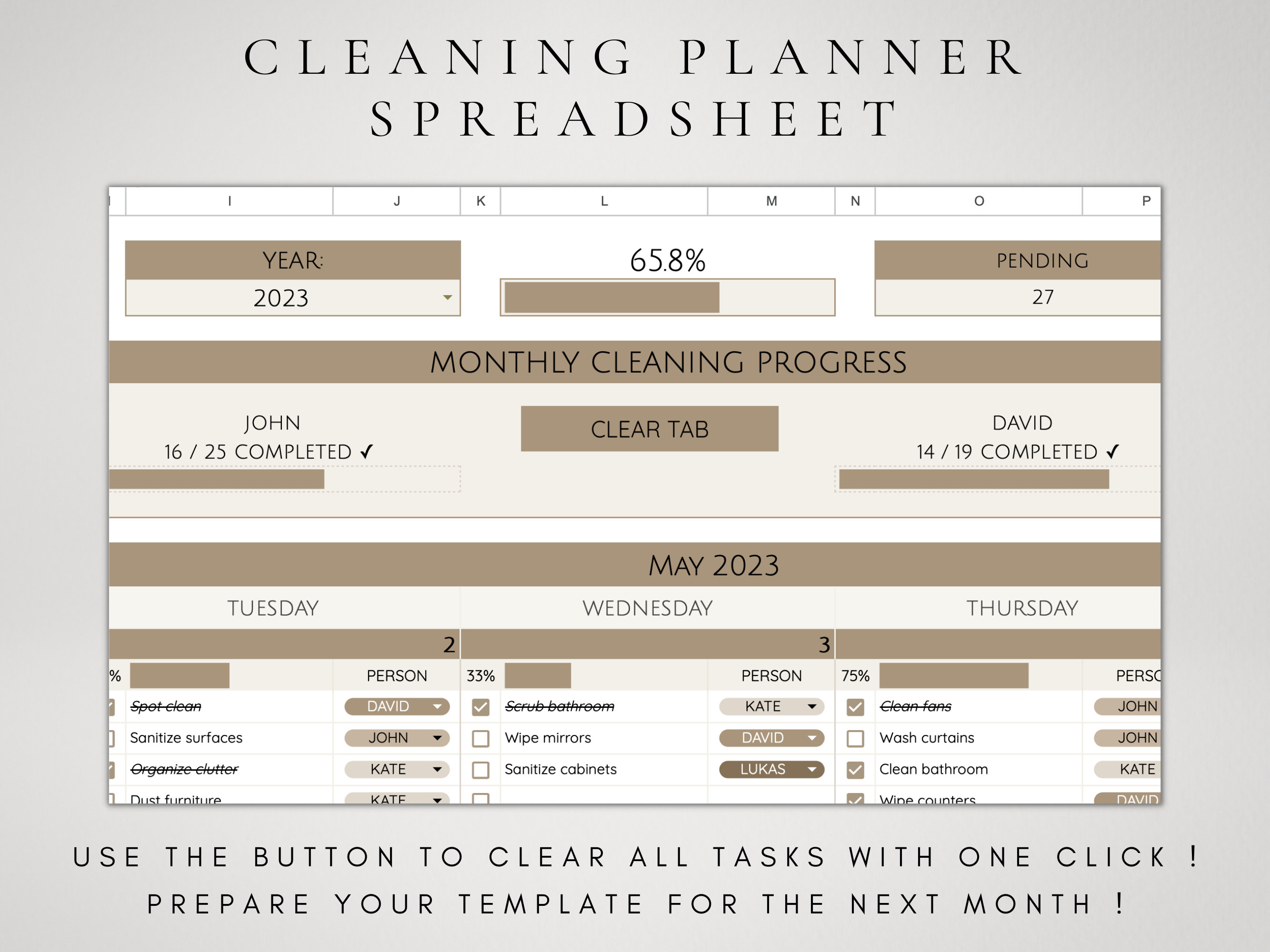 Editable Cleaning Schedule Spreadsheet Template Google Sheets | Daily ...