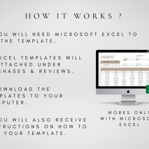 K&ouml;nnte beinhalten: So funktioniert es: Sie ben&ouml;tigen Microsoft Excel, um die Vorlage zu verwenden. Excel-Vorlagen werden unter K&auml;ufen und Bewertungen beigef&uuml;gt. Laden Sie die Vorlagen auf Ihren Computer herunter. Sie erhalten auch Anweisungen zur Verwendung Ihrer Vorlage. Funktioniert nur mit Microsoft Excel.