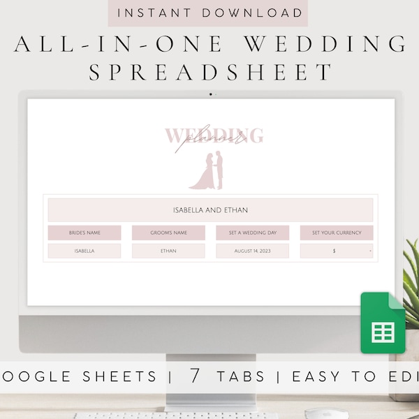 Wedding Planning Template Google Doc Etsy