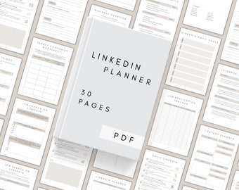 LinkedIn Planner Printable | Digital LinkedIn Template | Marketing Planner PDF | Daily Goal Planner | Social Media Checklist | Content Plan