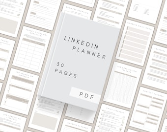 LinkedIn Planner Printable | Digital LinkedIn Template | Marketing Planner PDF | Daily Goal Planner | Social Media Checklist | Content Plan