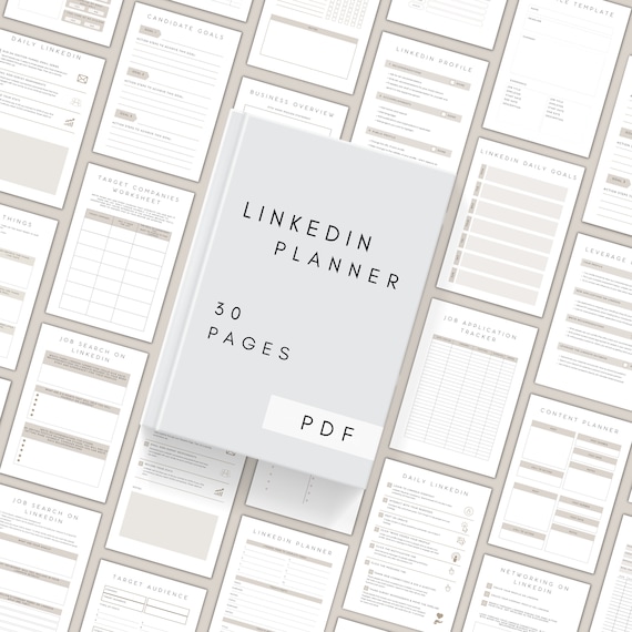 LinkedIn Planner Printable | Digital LinkedIn Template | Marketing Planner PDF | Daily Goal Planner | Social Media Checklist | Content Plan